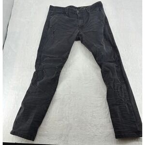 Smoke Rise Jeans Mens 38x32 Jeans Black Distressed Moto Slim Fit Denim